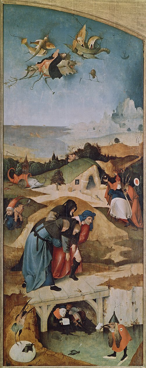 Aile gauche du triptyque de la Tentation de Saint Antoine - Hieronymus Bosch