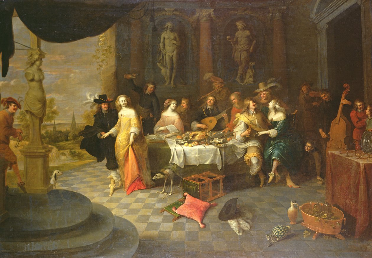 Figures dans un intérieur - Hieronymus Janssens