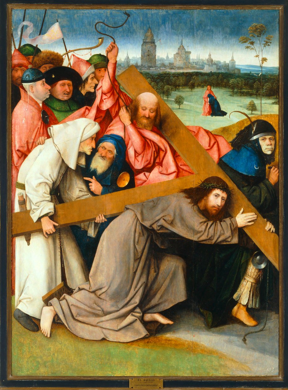 Porter la croix ... (huile sur bois) - Hieronymus Bosch
