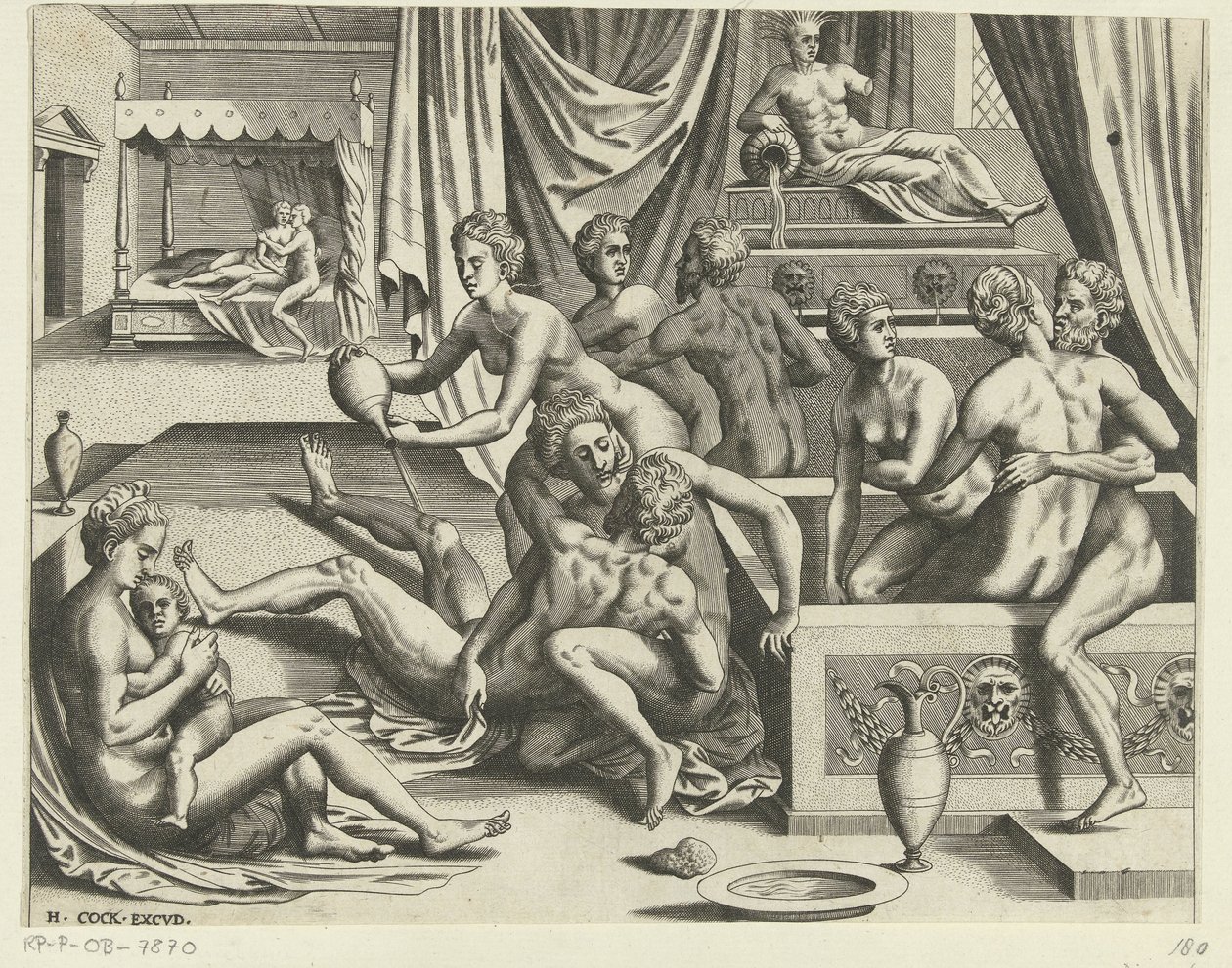 Hommes et femmes se baignant - Hieronymus Cock