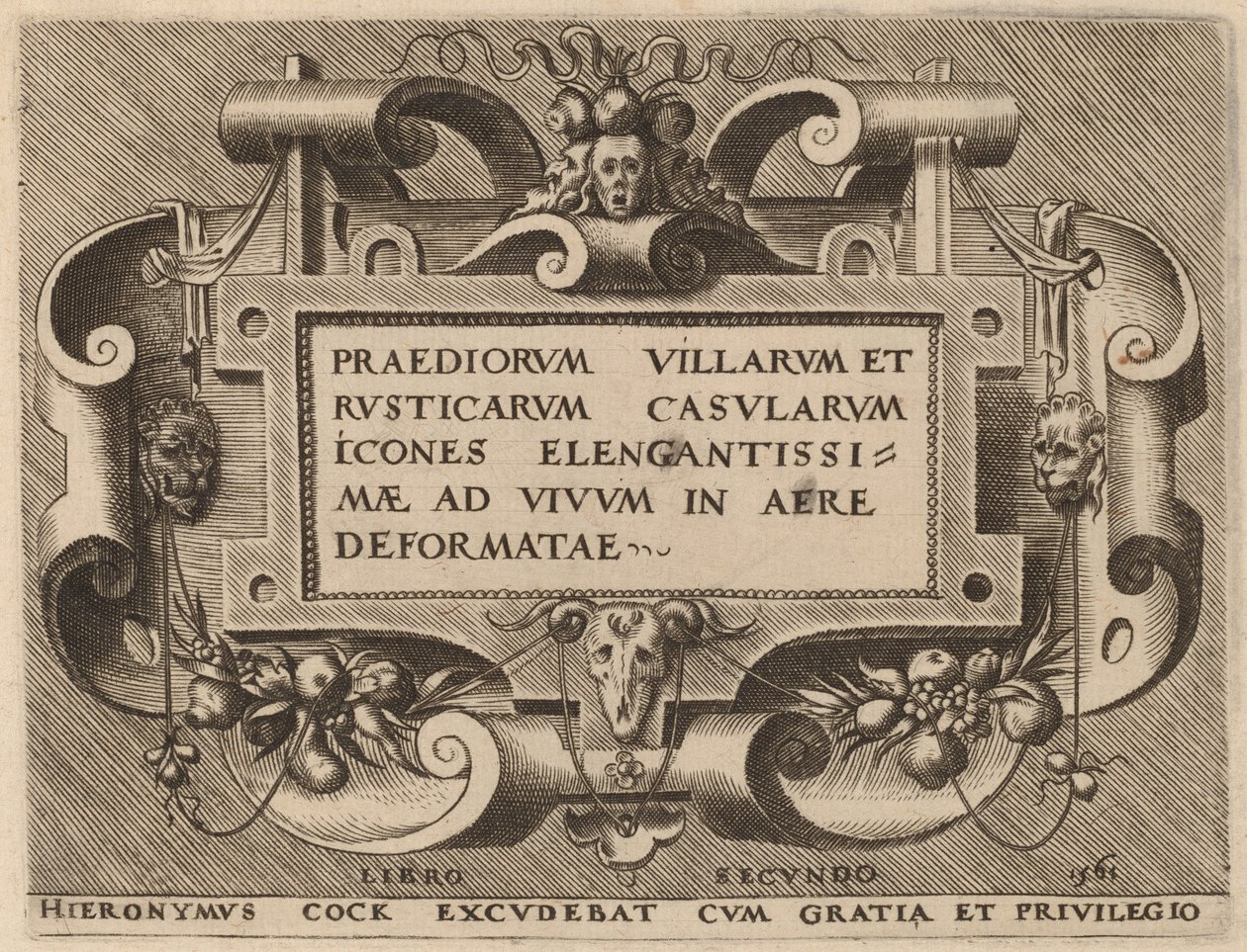Page de titre pour "Praediorum Villarum" - Hieronymus Cock