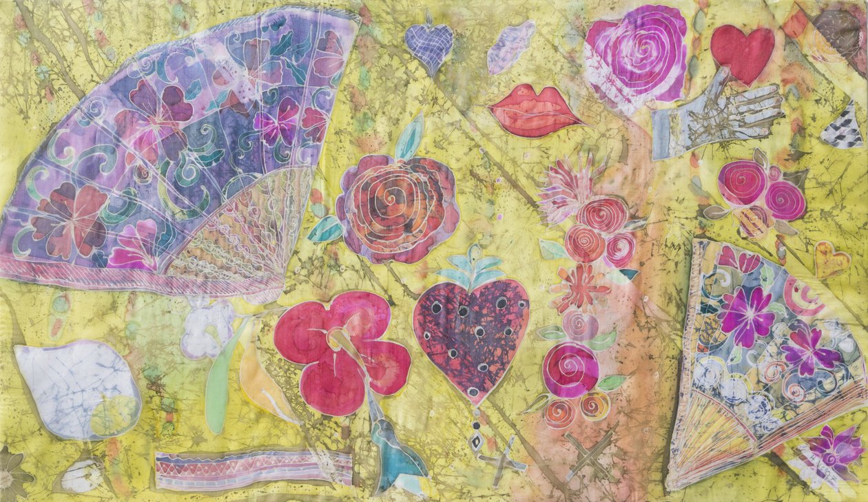 Éventail et fleurs - Hilary Simon
