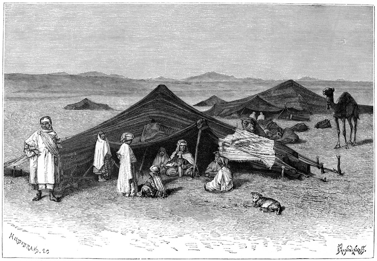 Campement nomade, Sahara, vers 1890 - Hildibrand