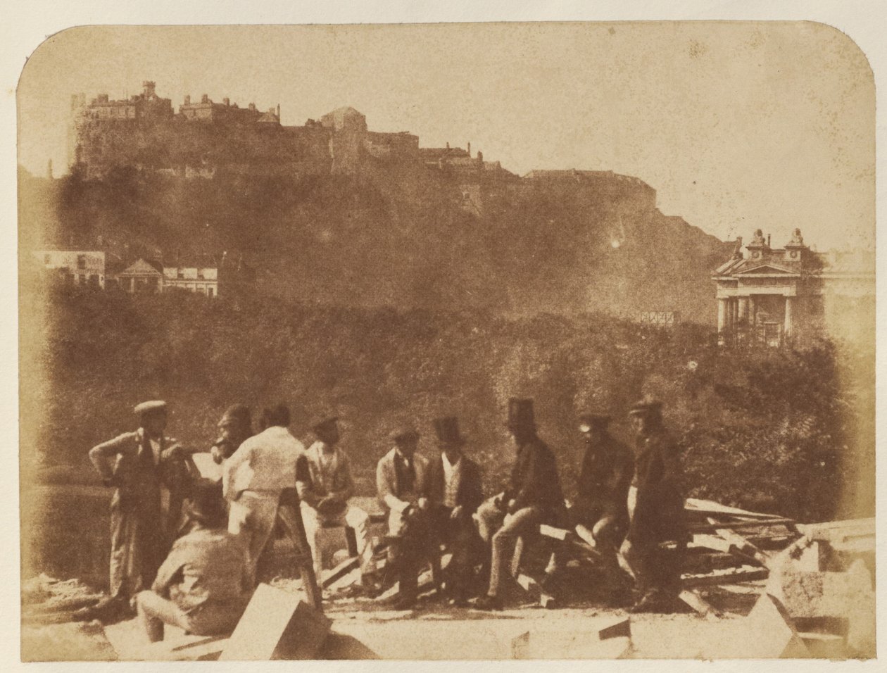 [Le château depuis le monument Scott] - Hill and Adamson