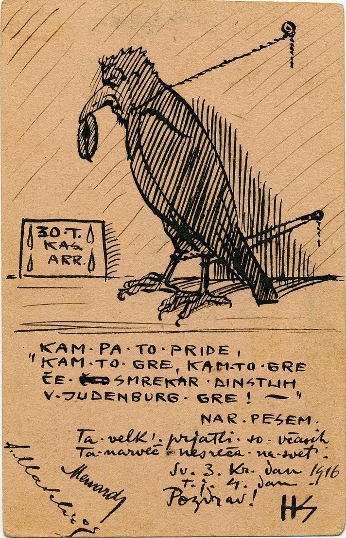 Autocaricature comme oiseau - Hinko Smrekar