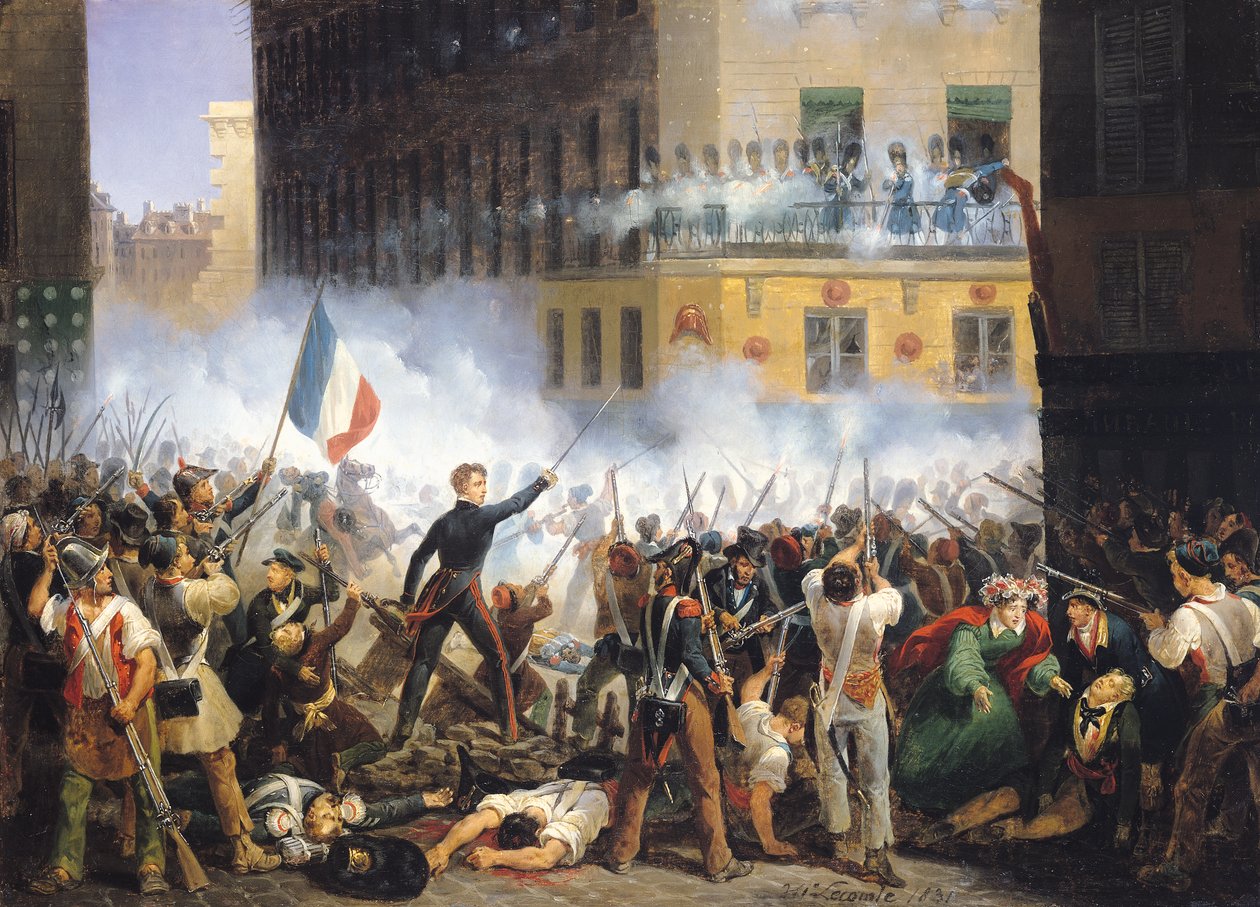 Bataille dans la rue de Rohan, 28 juillet 1830 - Hippolyte Lecomte