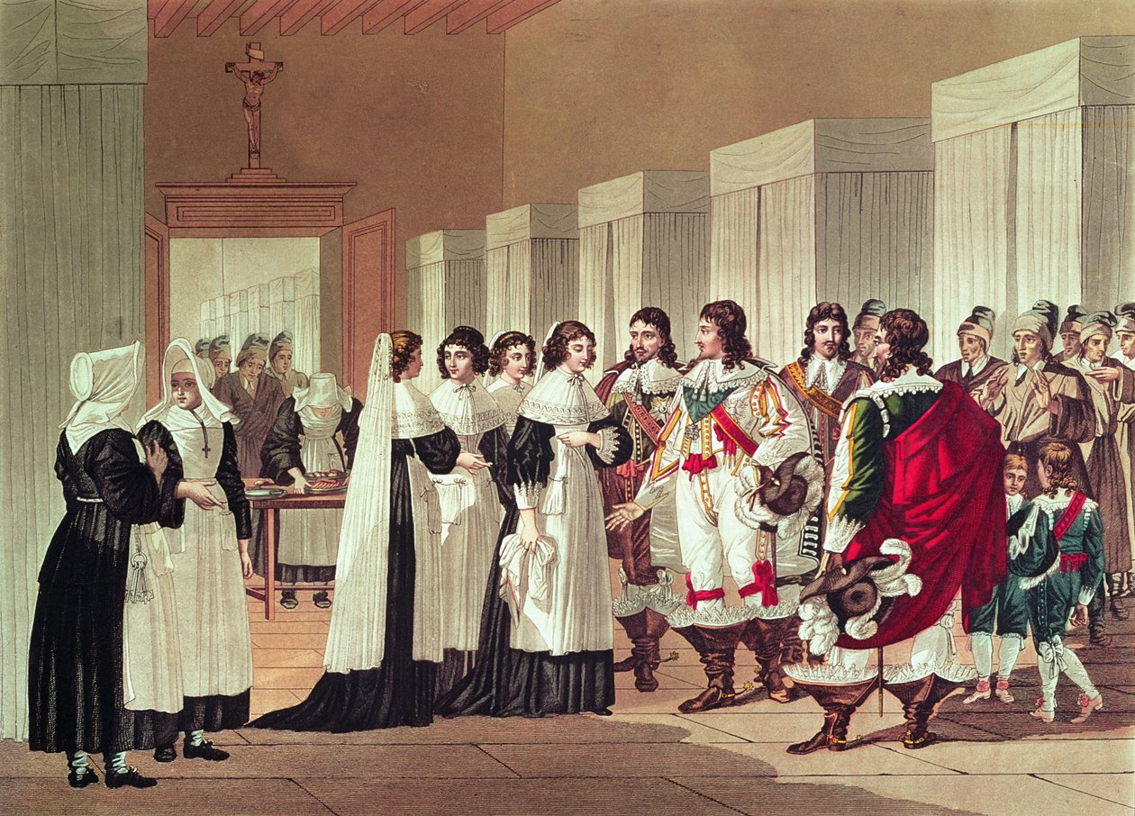 Rencontre entre Louis XIII (1601-43) et Marie-Louise Motier de la Fayette (1615-65) à l