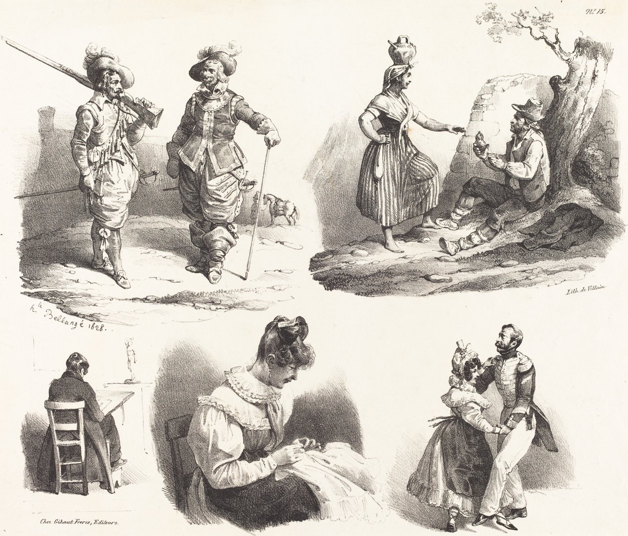 Cinq vignettes - Hippolyte Bellange