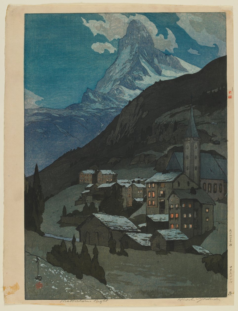 Matterhorn - Nuit, époque Taisho - Hiroshi Yoshida