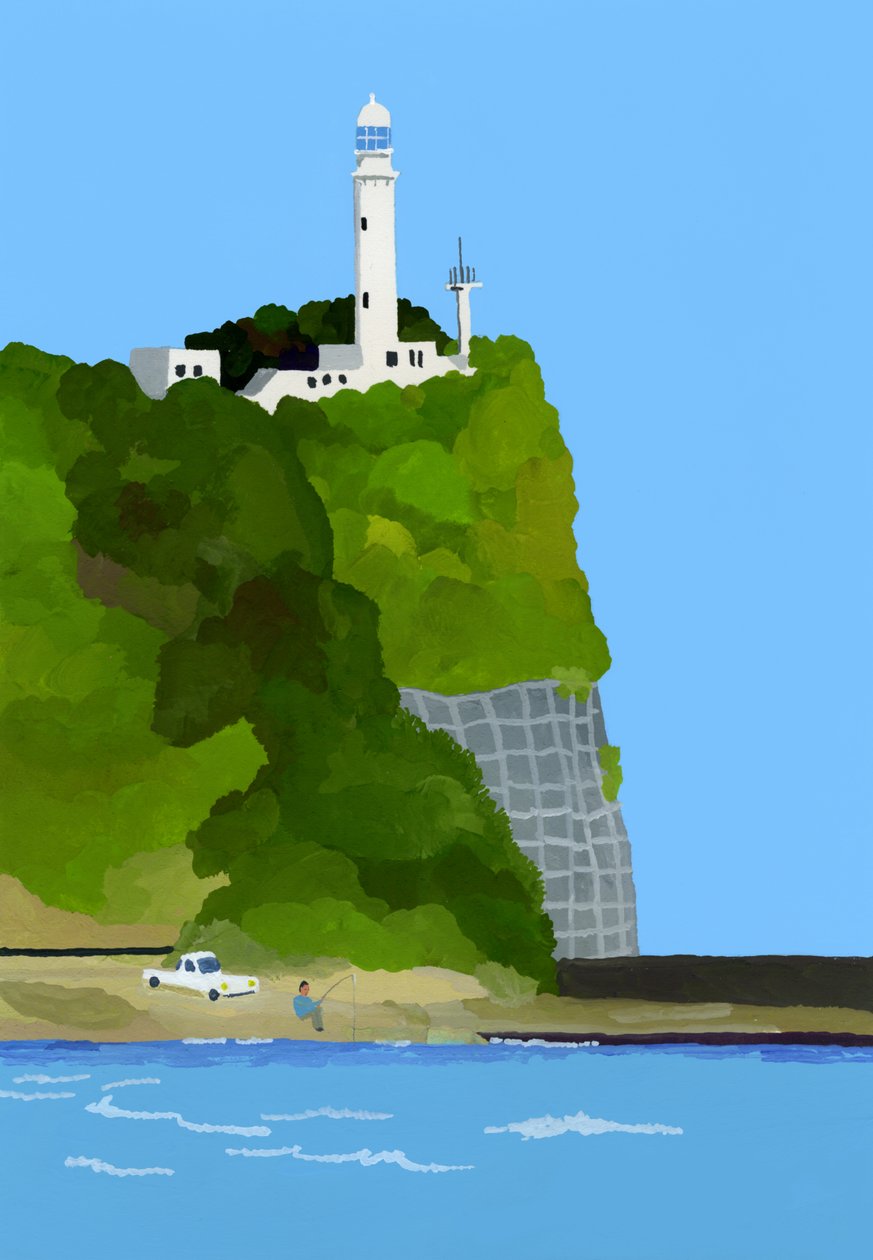 Phare, voiture et pêche - Hiroyuki Izutsu