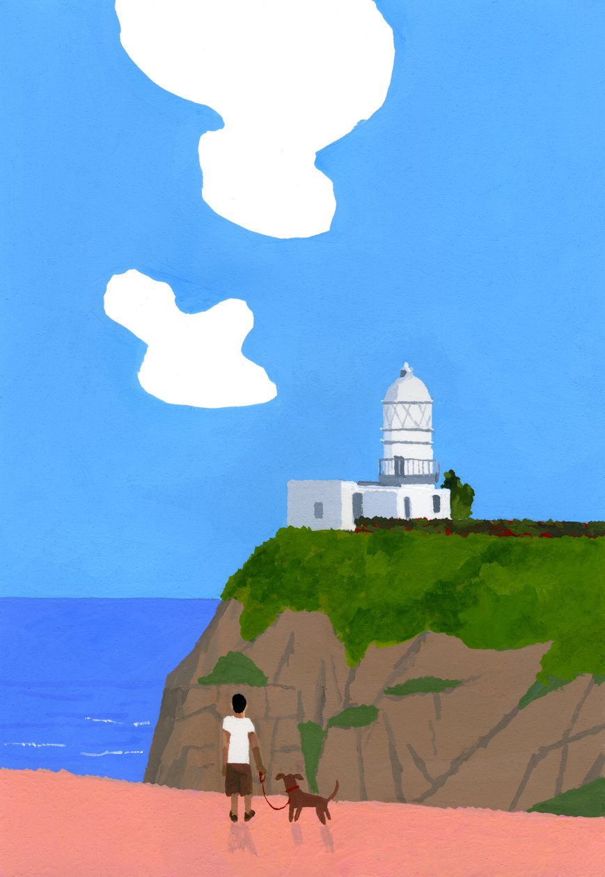 Phare, chien et garçons - Hiroyuki Izutsu