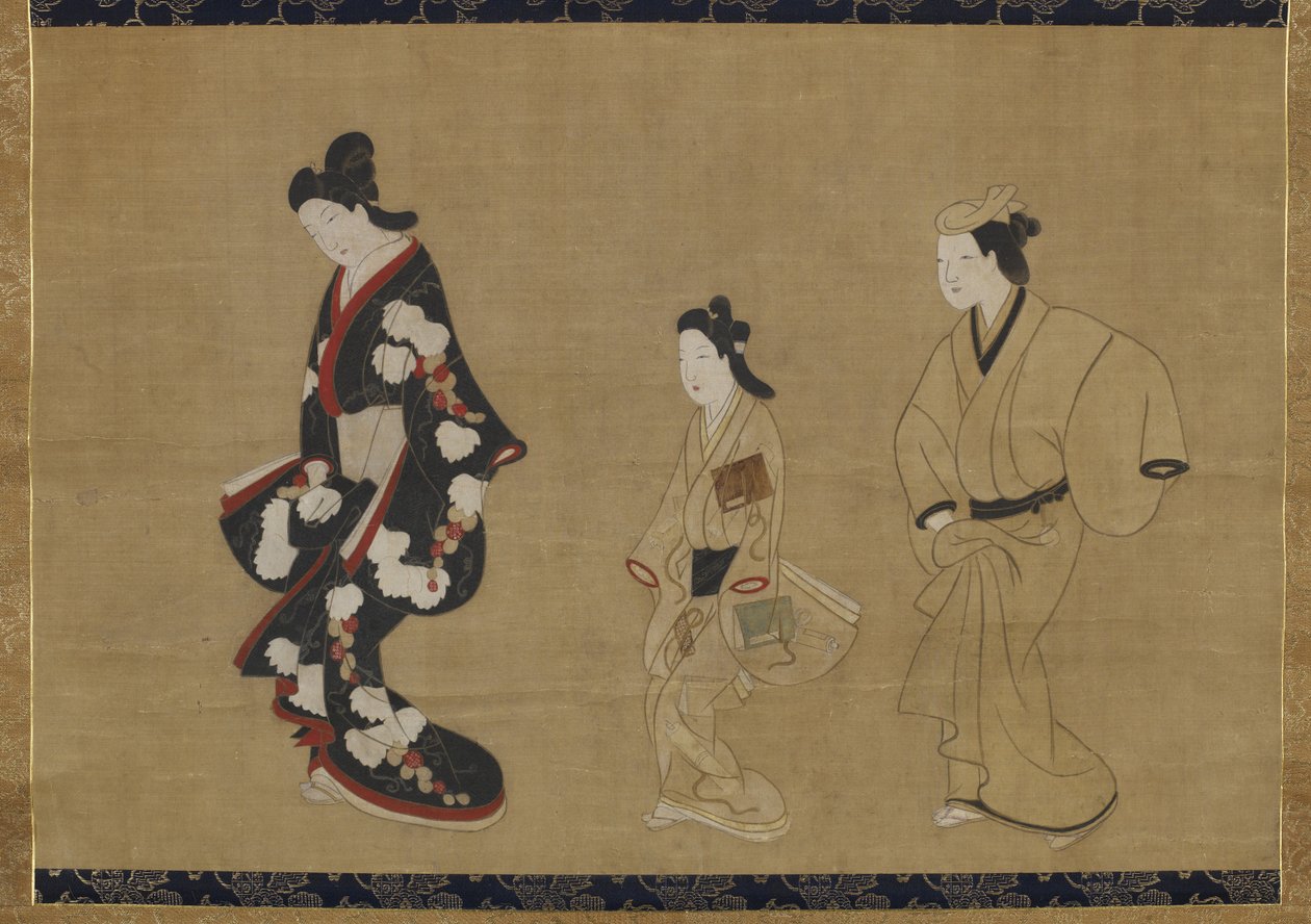 Prostituée, Kamuro et Wakashu, c.1695 - Moronobu Hishikawa