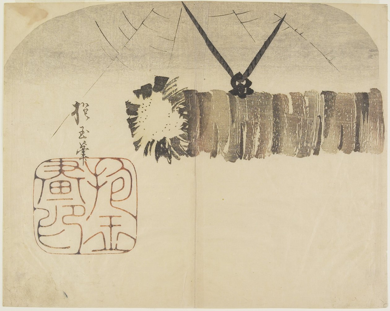 (Bûche utilisée pour frapper les cloches du temple), vers 1830 - Hogyoku