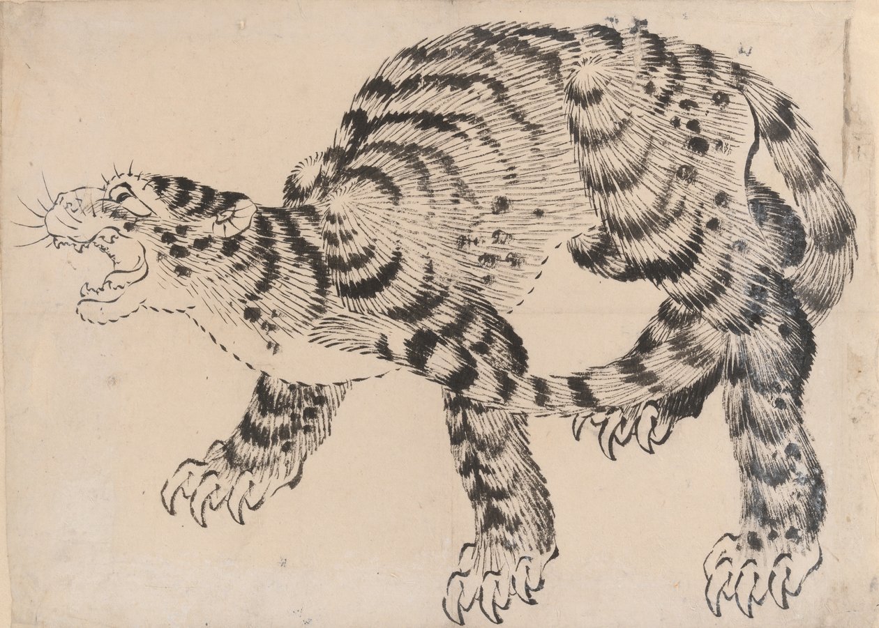 Tigre, 19ème siècle - Hokusai School.