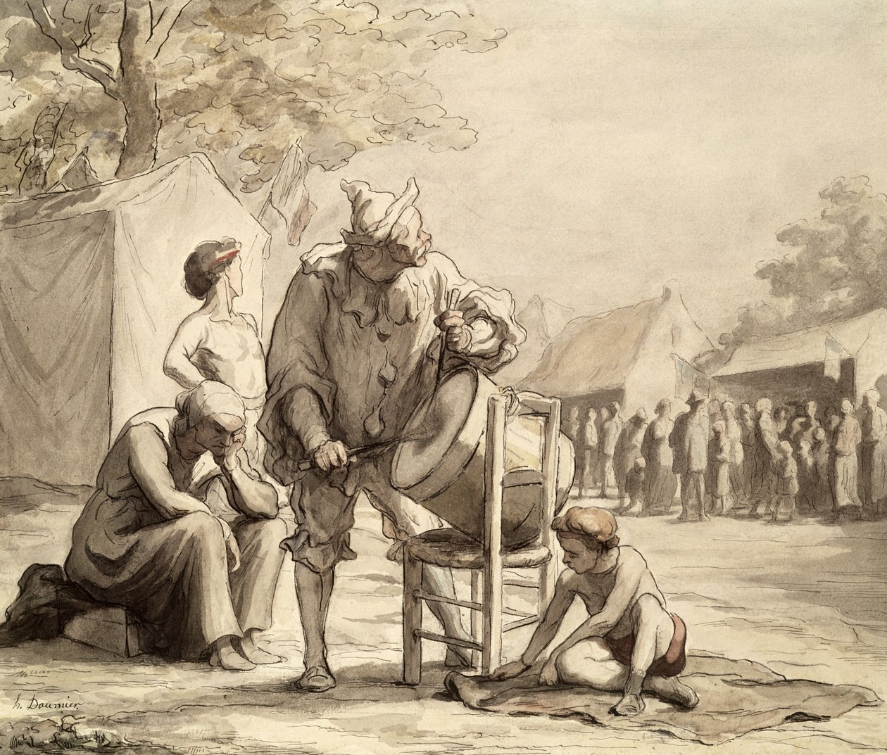 Acrobates à la foire c.1865-69 - Honoré Daumier