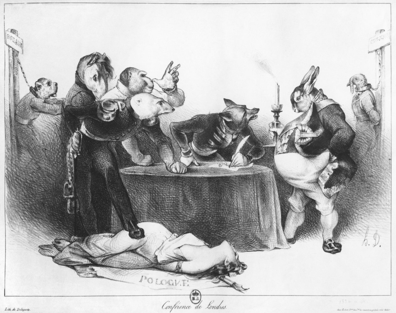 La Conférence de Londres, 1832 - Honoré Daumier