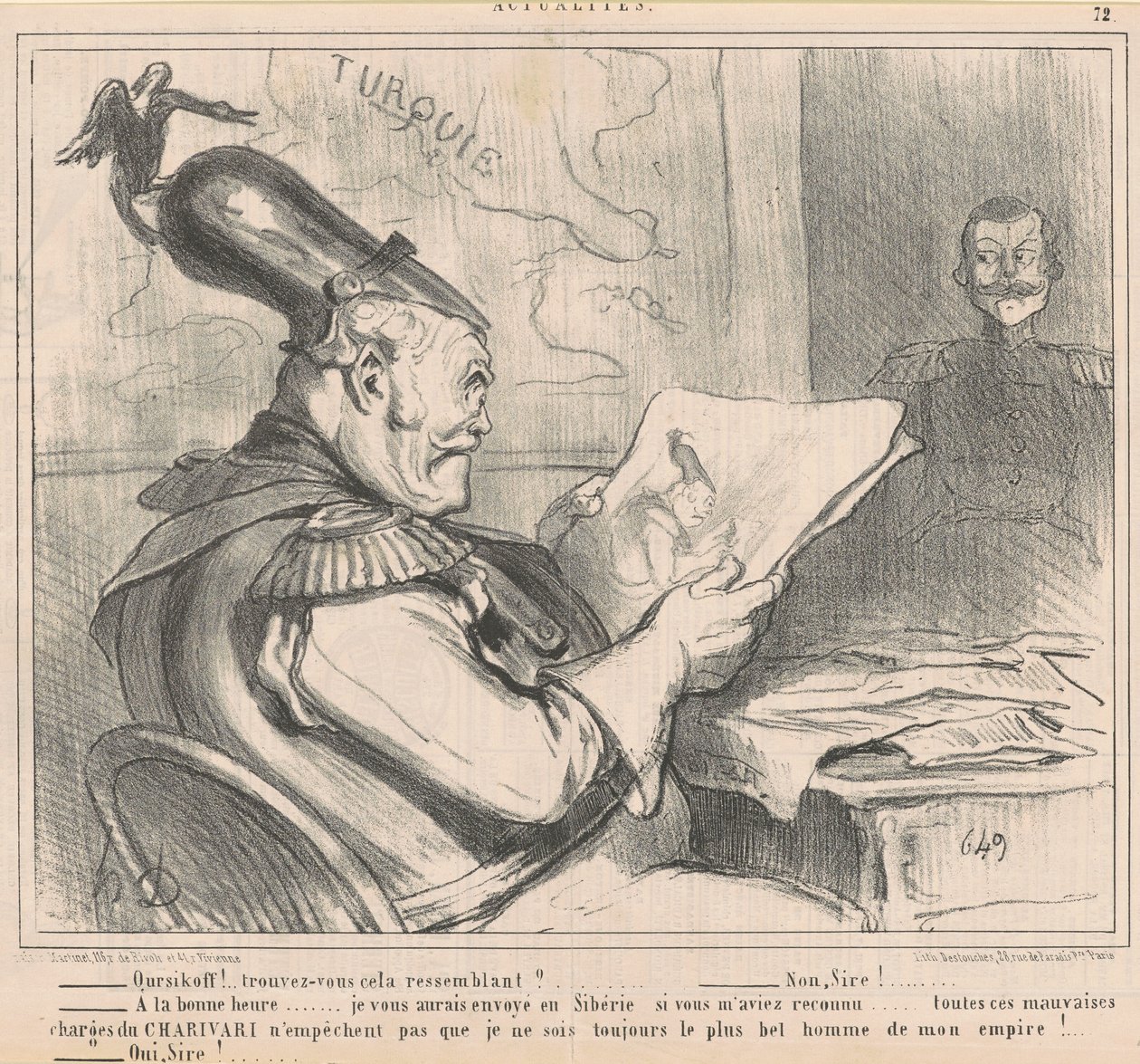 "-Ouriskoff!..trouvez-vous cela ressemblant?" des Actualités - Honoré Daumier