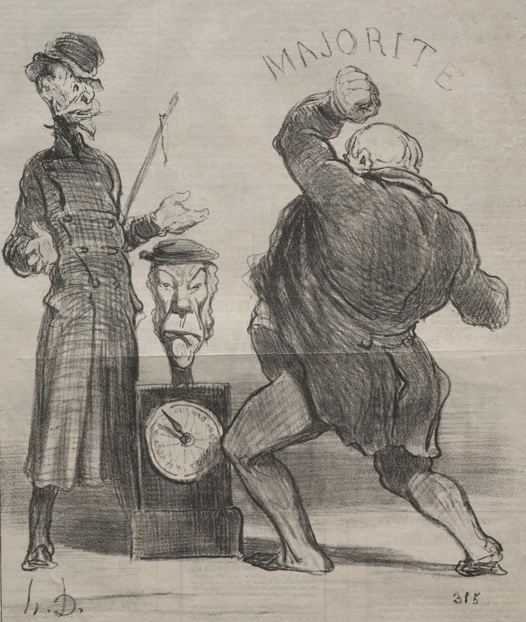 Actualités (plaque 183) : Tester sa force - Honoré Daumier