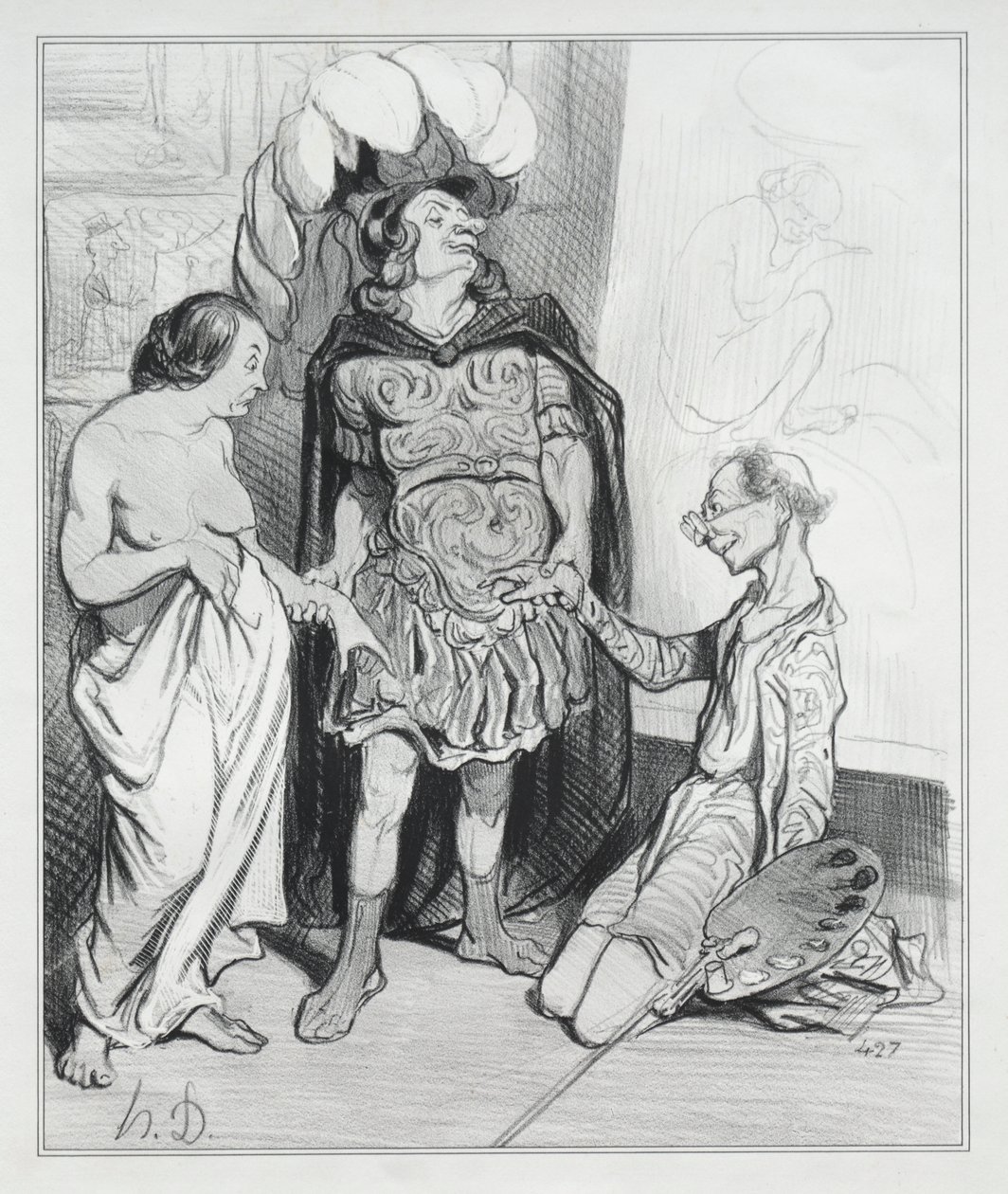 Apelles et Campaste - Honoré Daumier