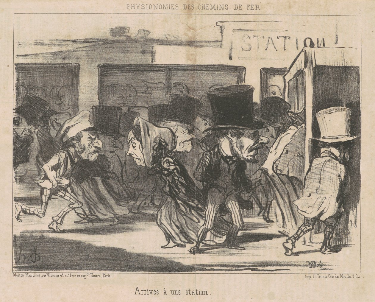 Arrivée à une station - Honoré Daumier