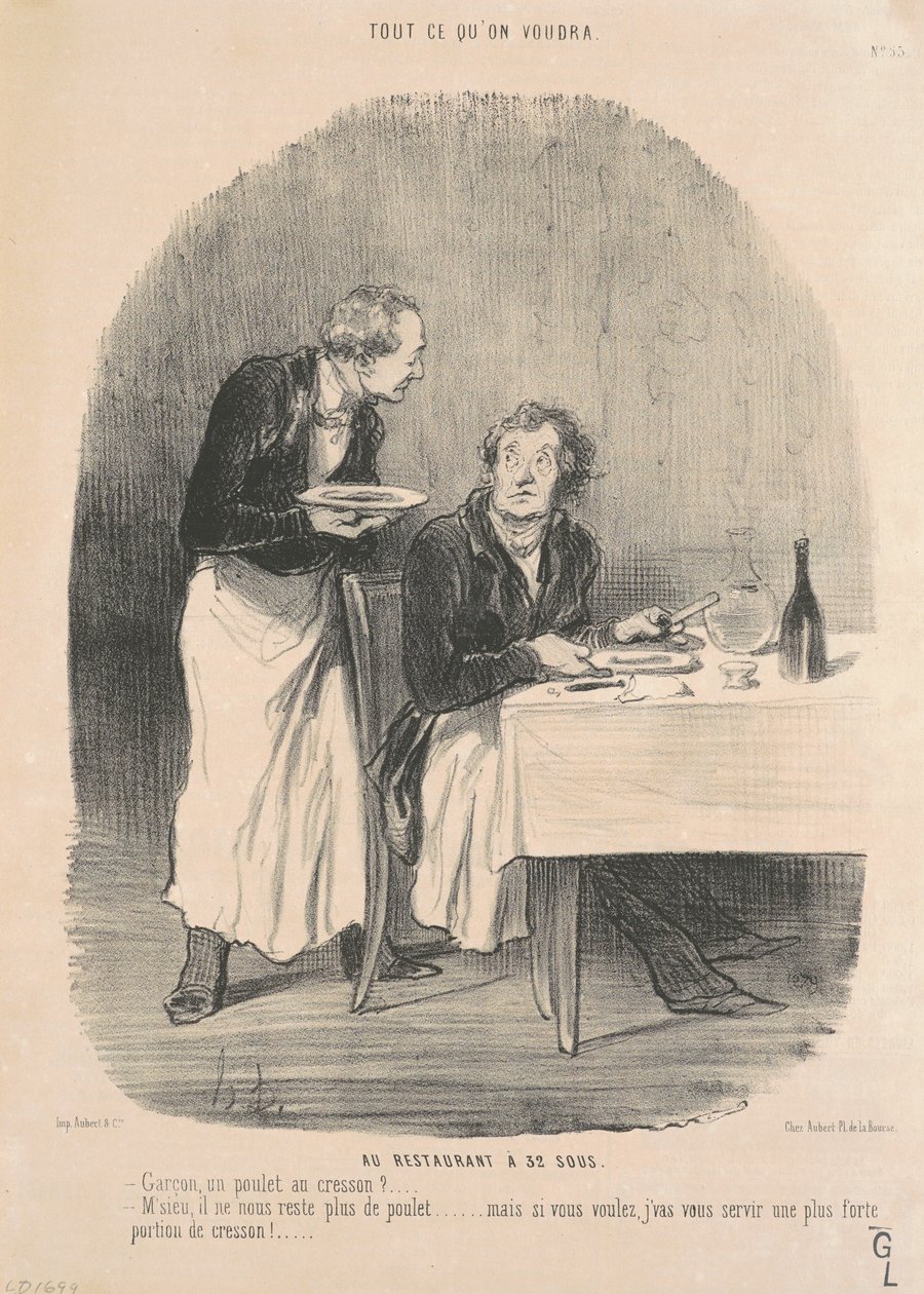 Au restaurant à 32 sous - Honoré Daumier