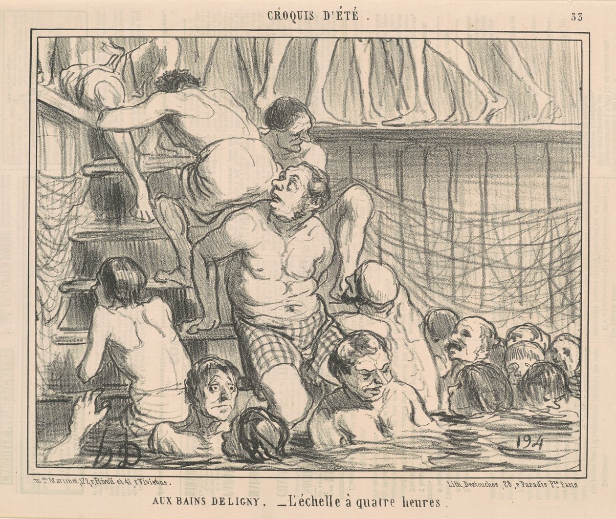 Aux Bains Deligny - Honoré Daumier