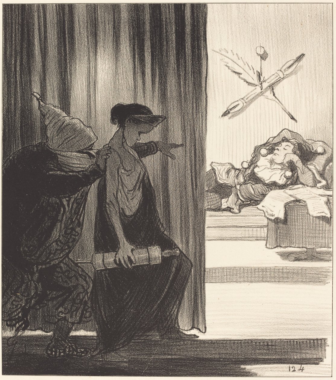 Clytemnestre poussée par mimi Véron... - Honoré Daumier