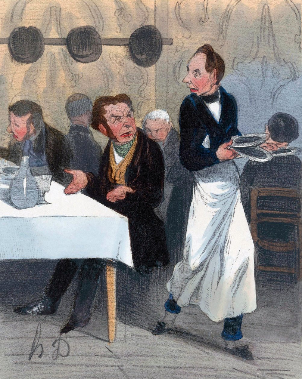 Client mécontent dans un restaurant - Honoré Daumier