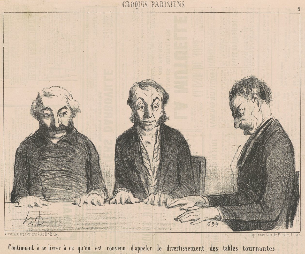 Continuant... Le divertissement des tables tournantes... - Honoré Daumier