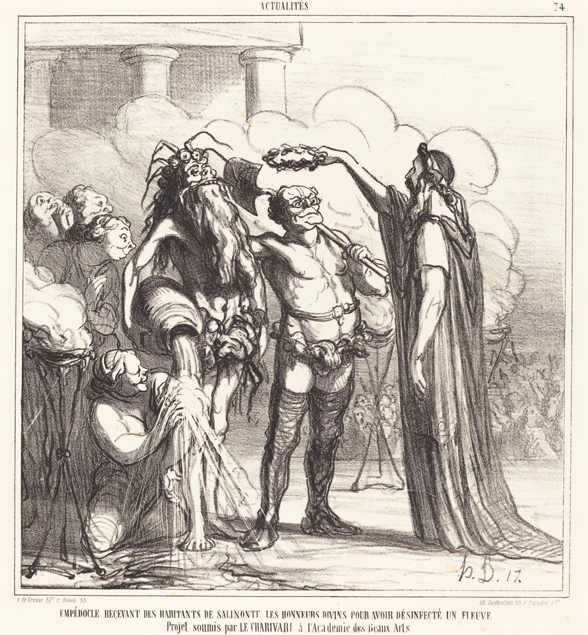 Empédocle recevant... les honneurs divins - Honoré Daumier