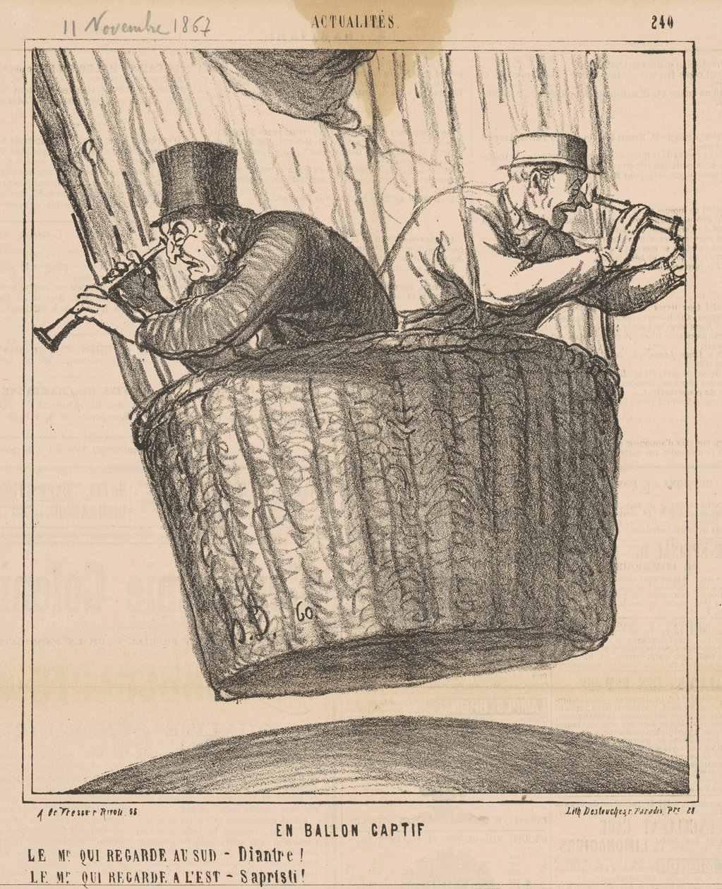 En ballon captif - Honoré Daumier