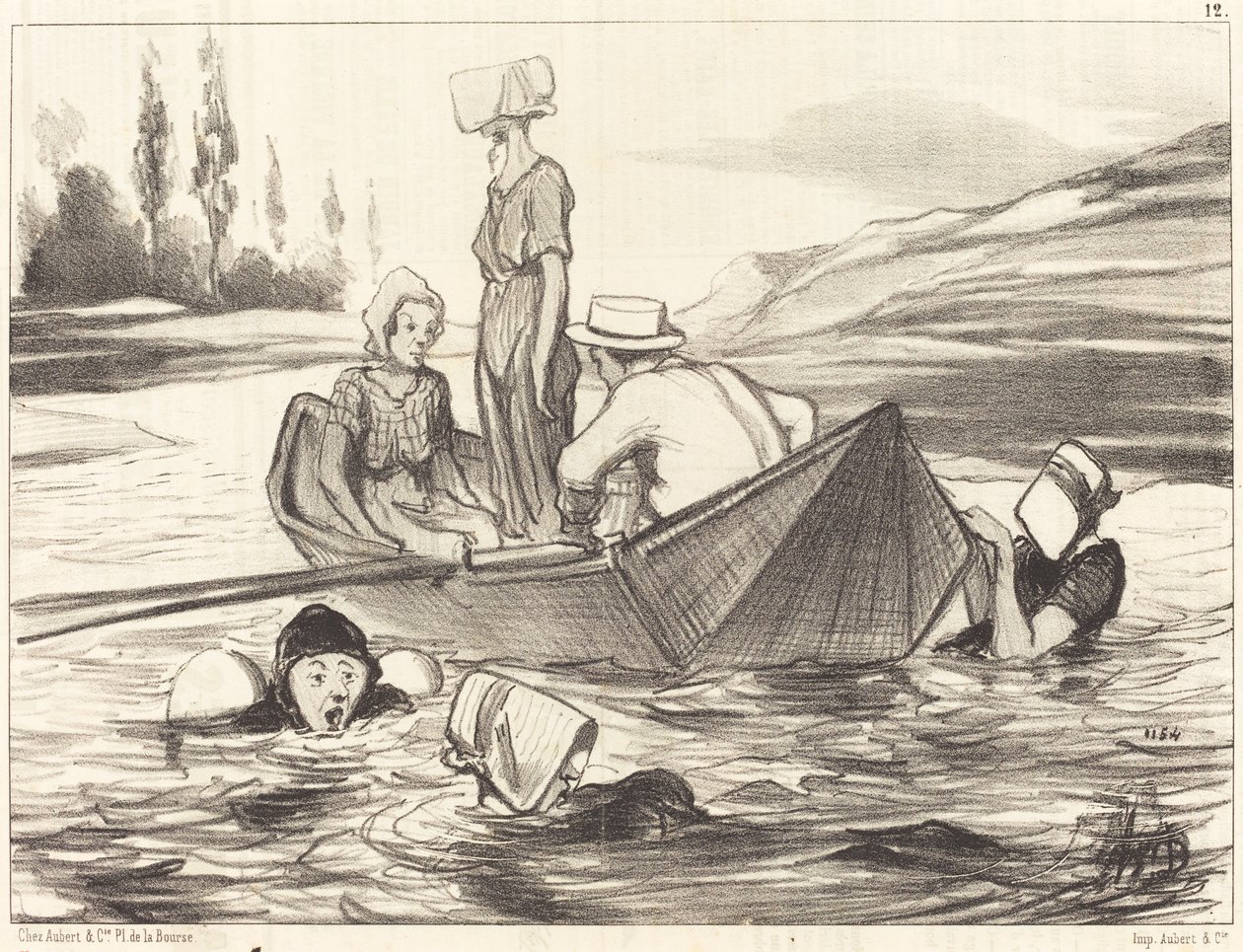 En pleine eau - Honoré Daumier