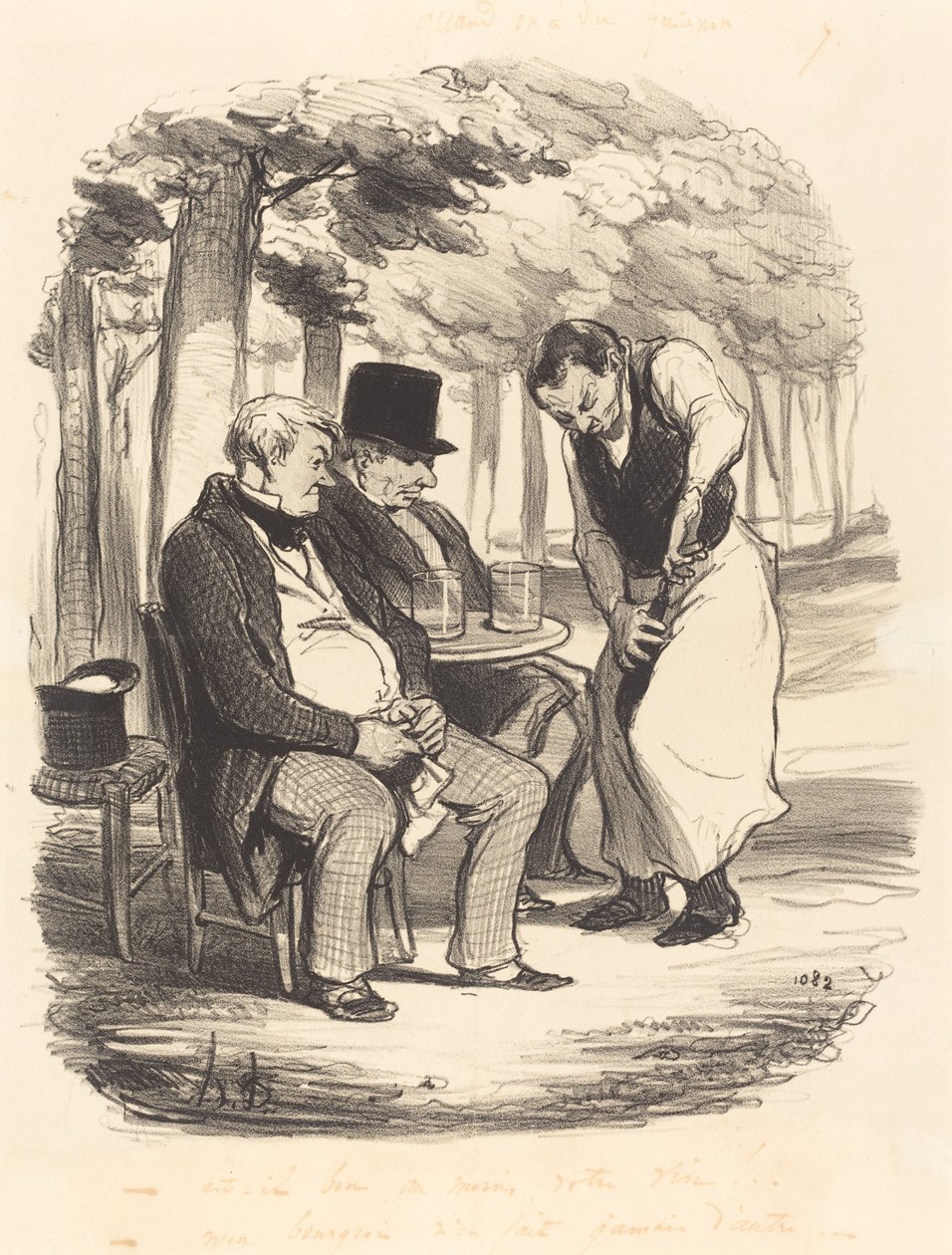 Est-il bon, au moins, votre vin!... - Honoré Daumier