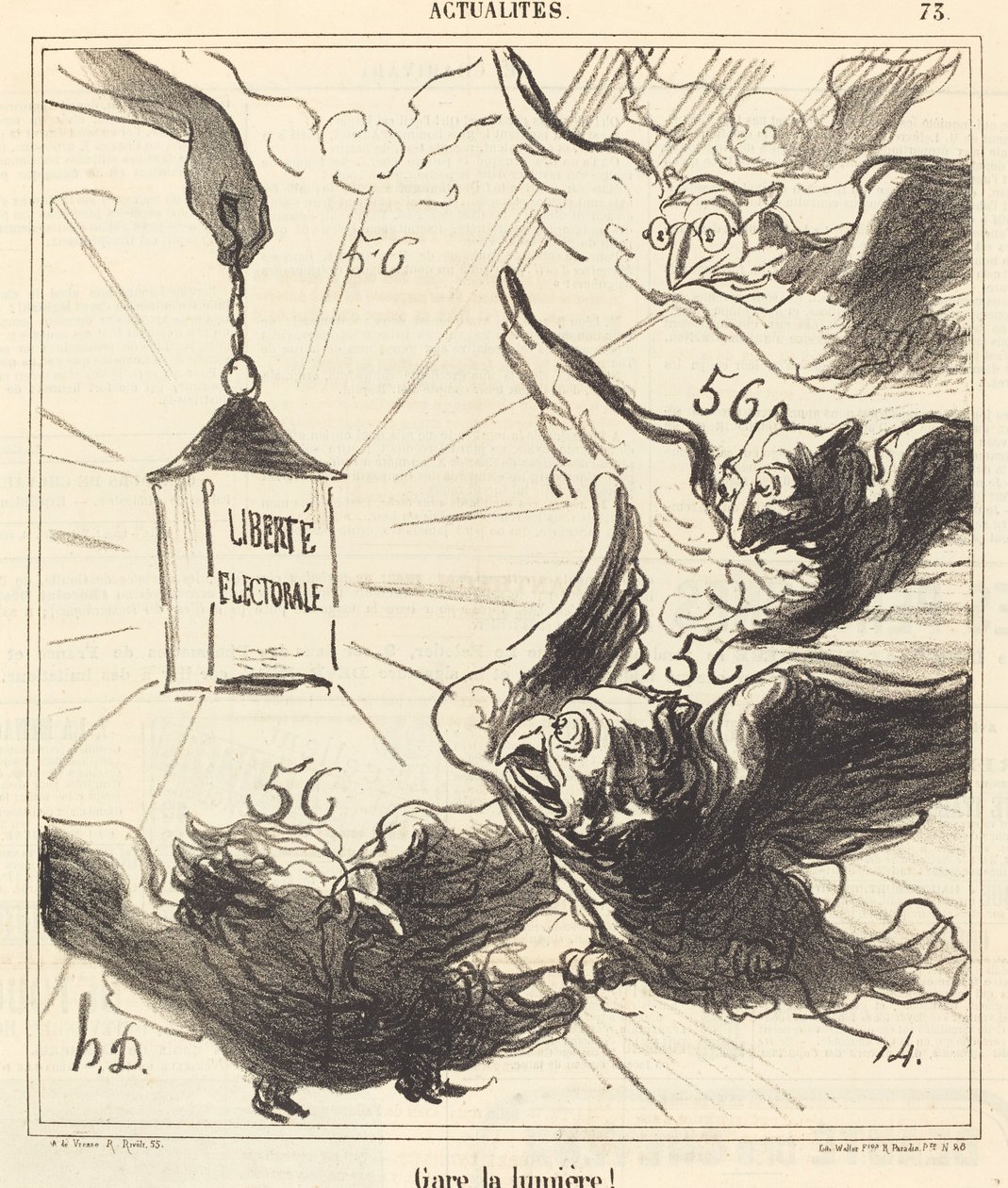 Gare la lumière! - Honoré Daumier