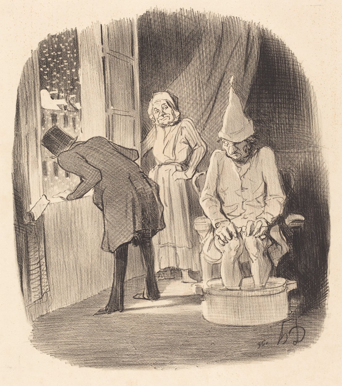 Inconvénient de mettre son logement... - Honoré Daumier