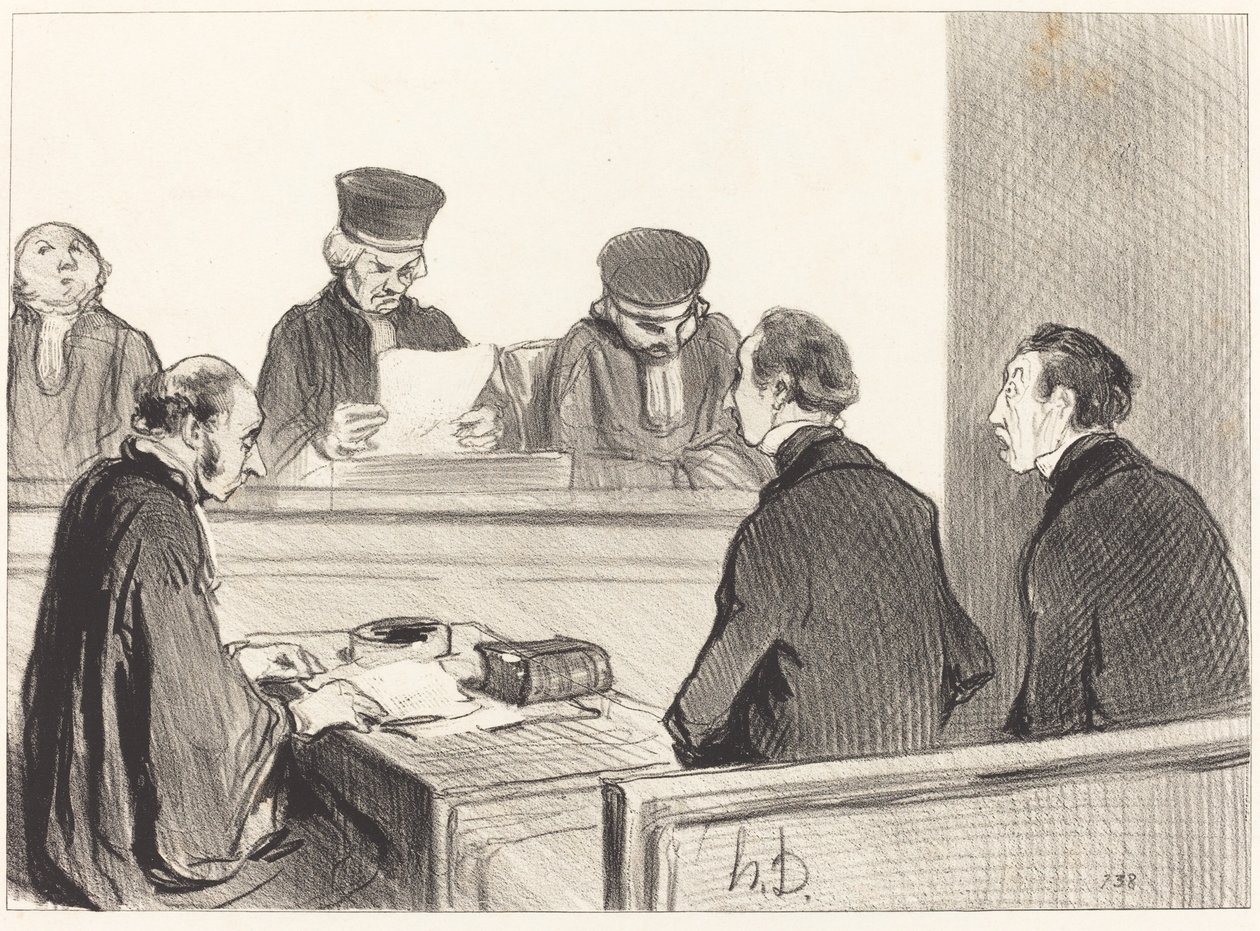 La Cour, vidant le délibéré... - Honoré Daumier