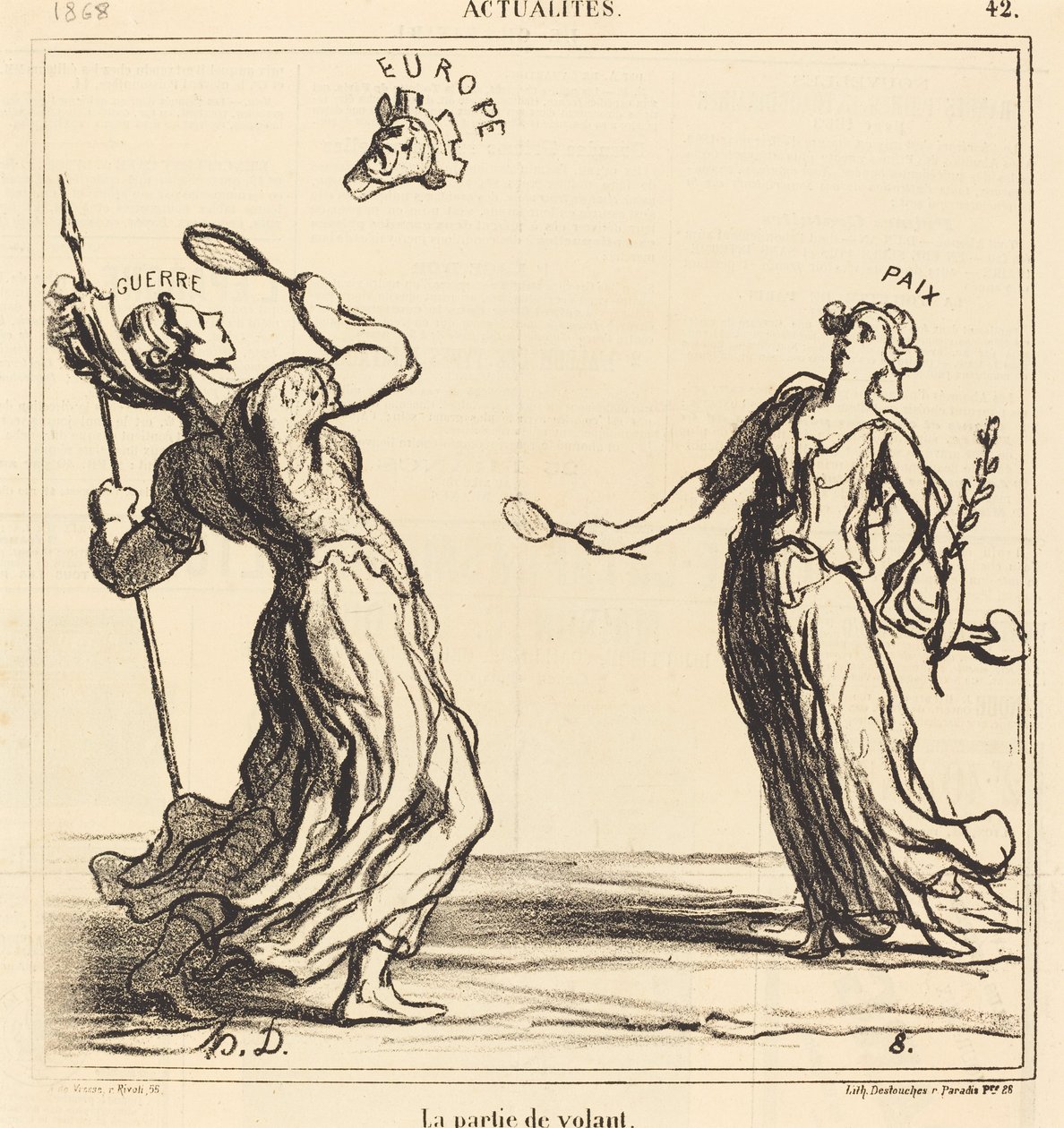 La Partie de Volant - Honoré Daumier