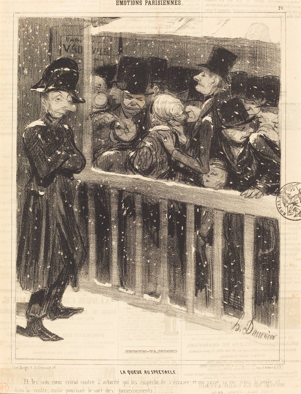 La Queue au spectacle - Honoré Daumier