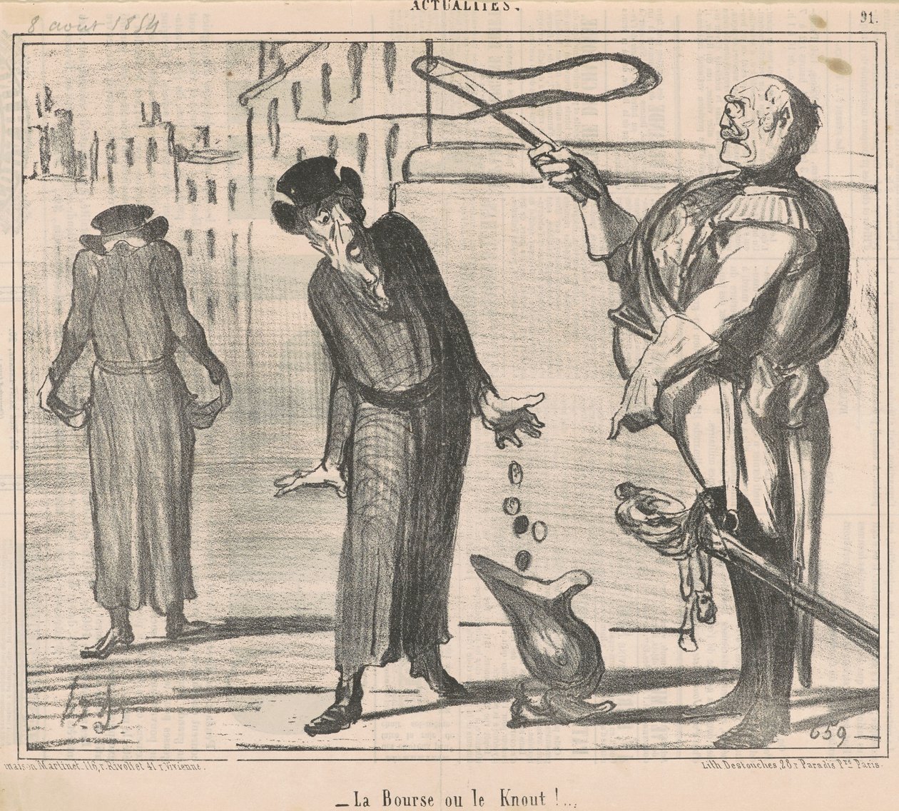 La bourse ou le knout! - Honoré Daumier