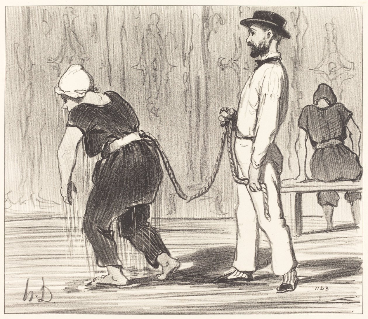 Madame Rabourdeau à sa Première Leçon - Honoré Daumier