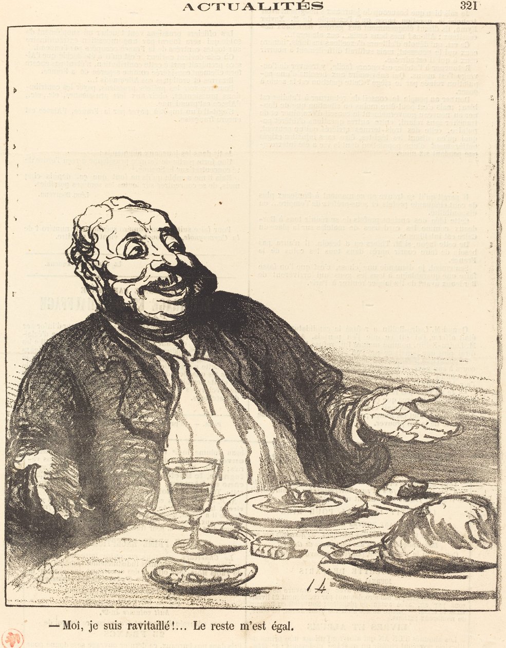 Moi je suis ravitaillé!... - Honoré Daumier