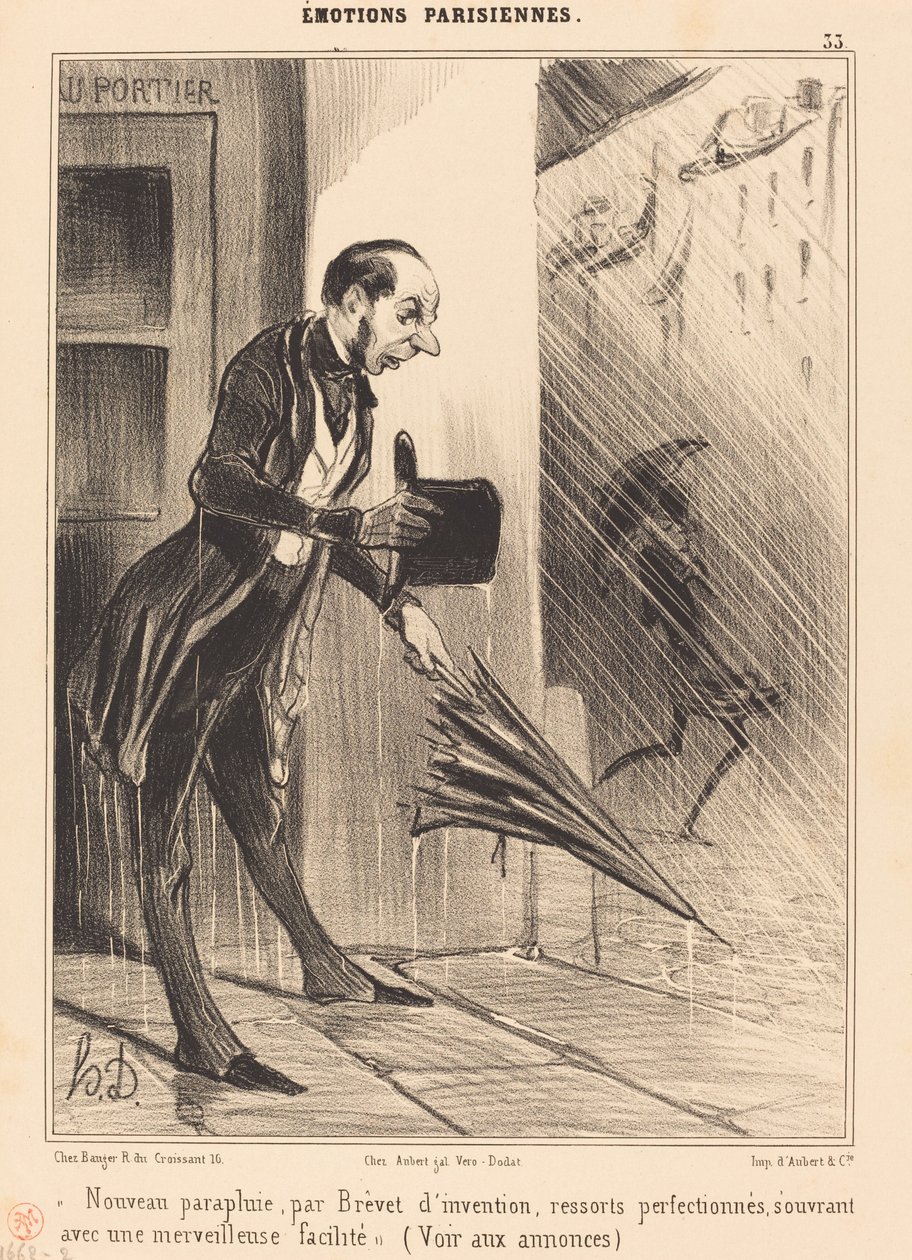 Nouveau parapluie, par Brevet... - Honoré Daumier
