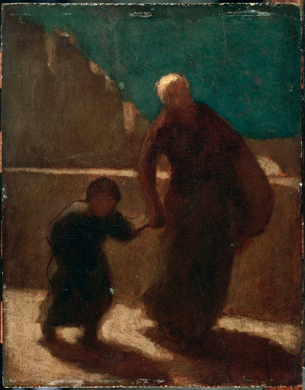 Sur un pont la nuit - Honoré Daumier