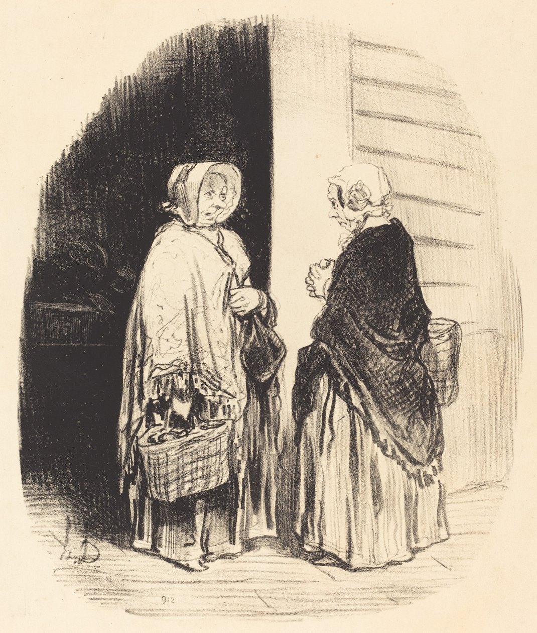 Oui, madame Chaboulard... vingt-quatre épiciers... [recto] - Honoré Daumier