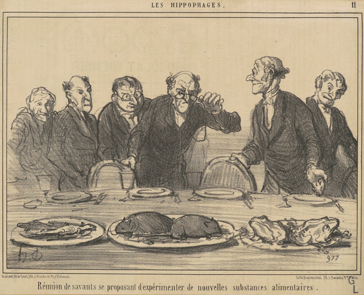 Réunion de savants se proposant... - Honoré Daumier