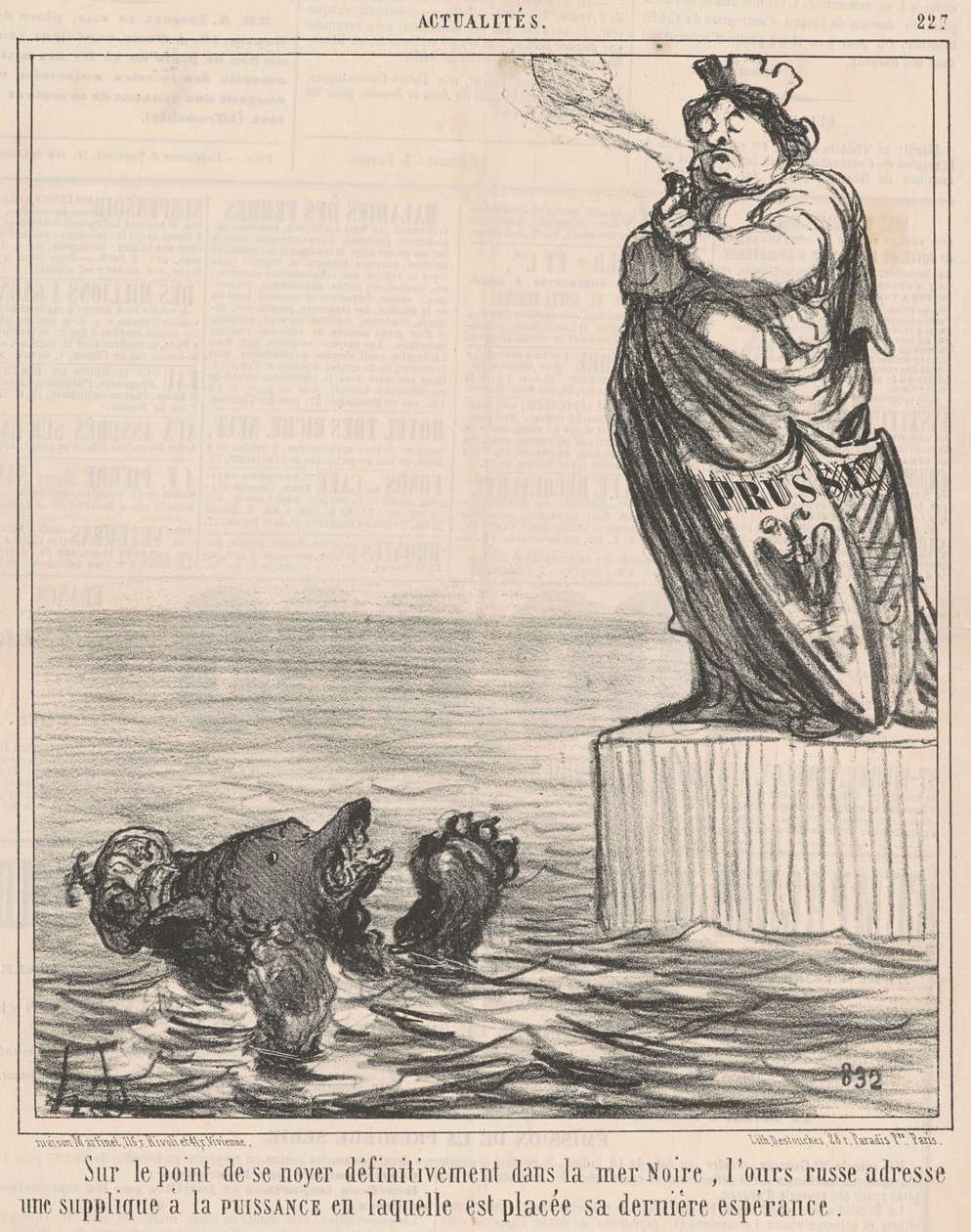 Sur le point de se noyer... - Honoré Daumier
