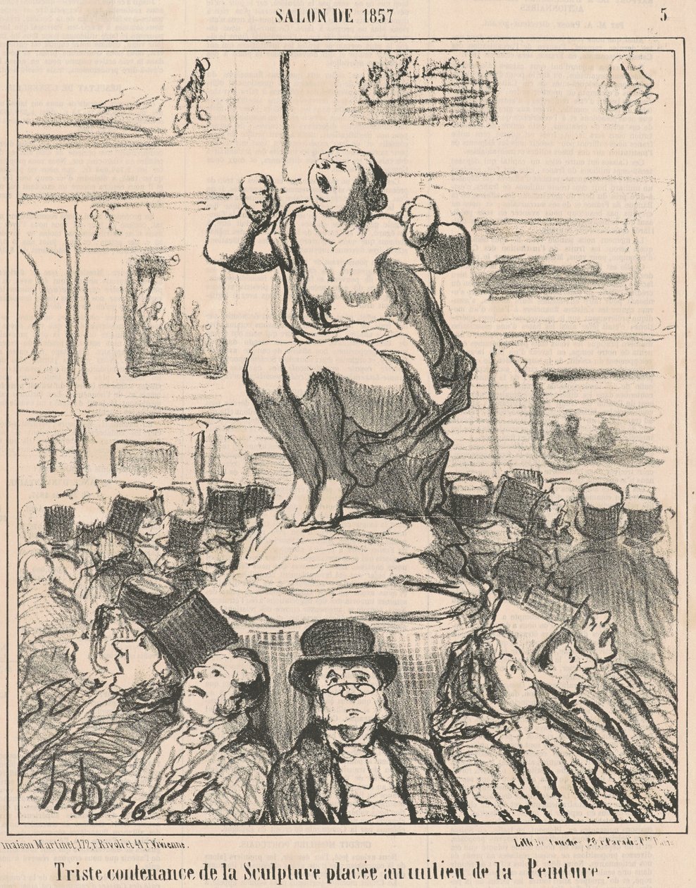 Triste contenance de la sculpture... - Honoré Daumier