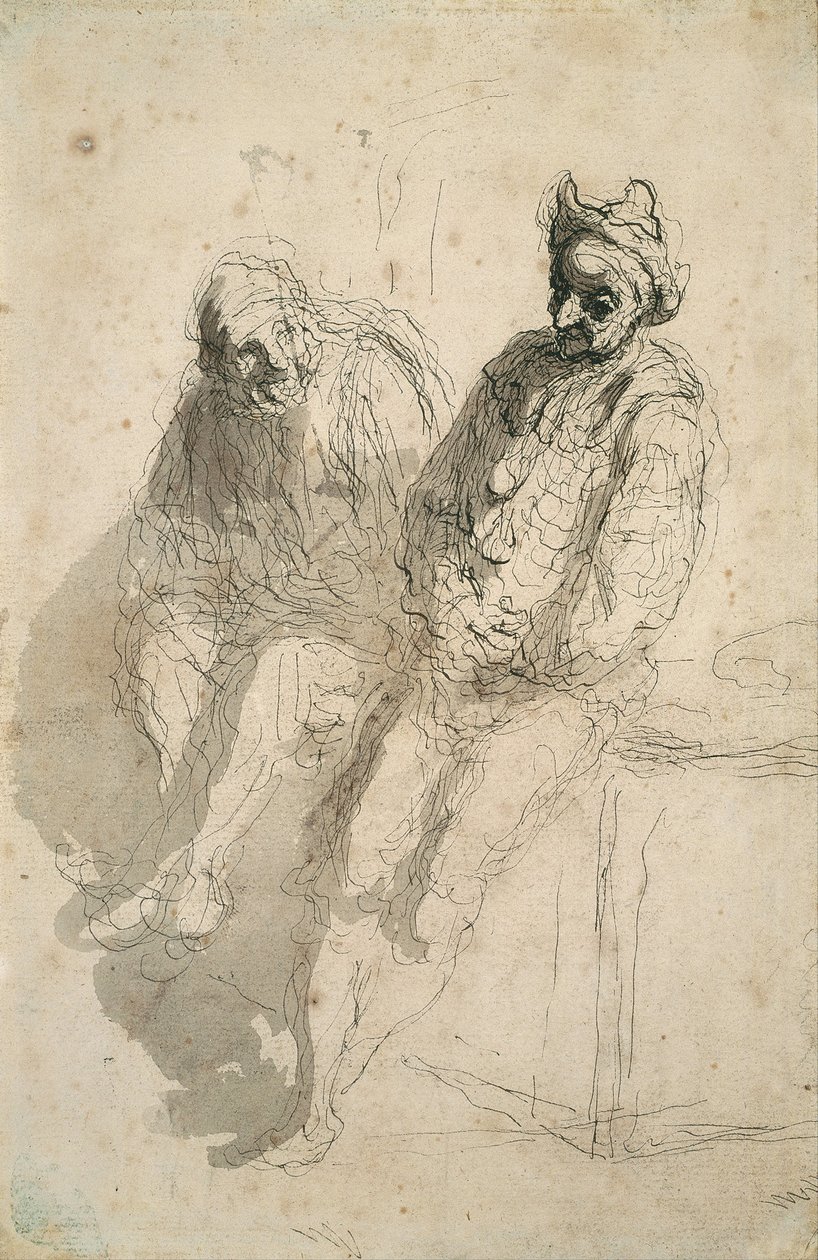 Deux saltimbanques - Honoré Daumier
