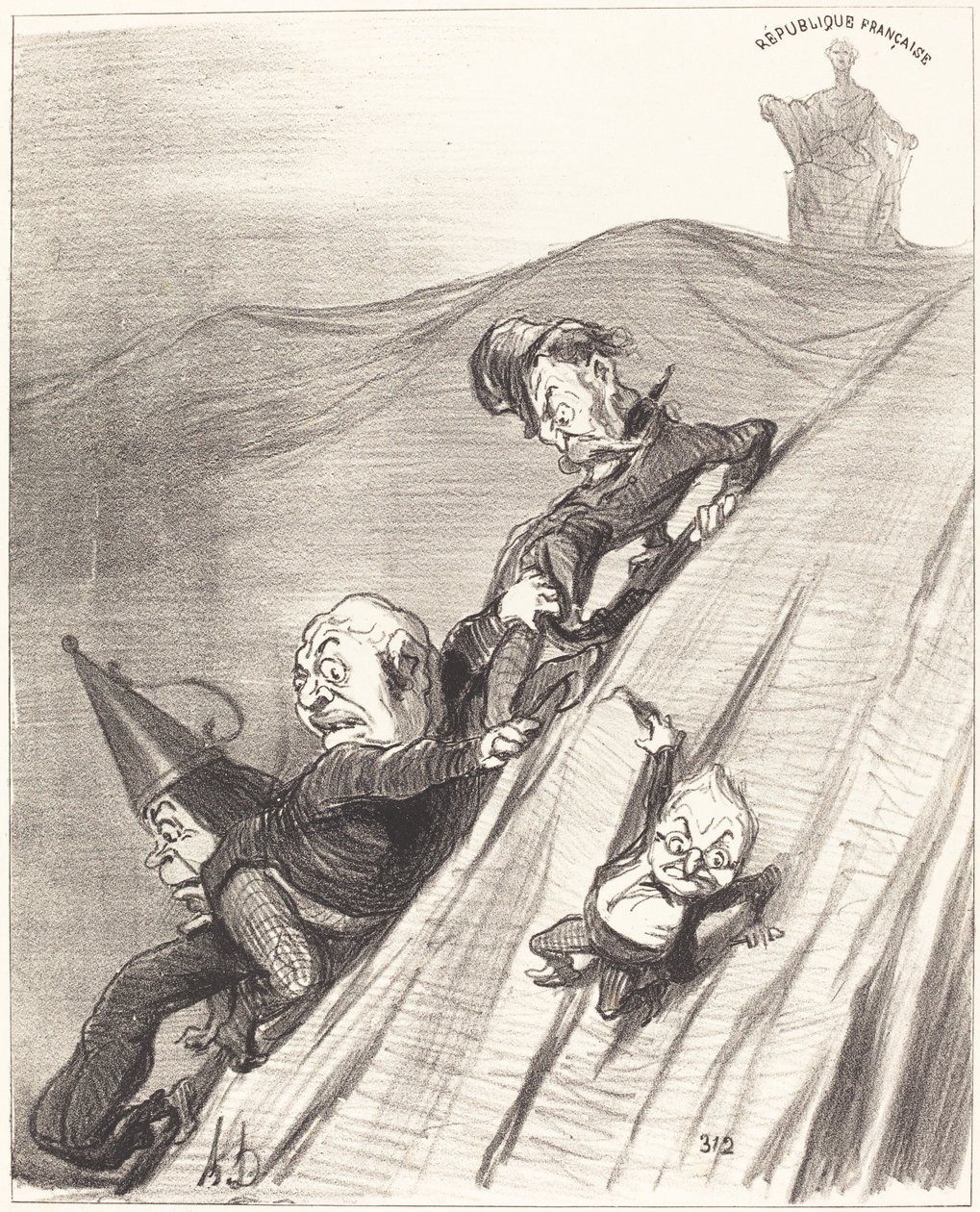Un chemin dangereux - Honoré Daumier