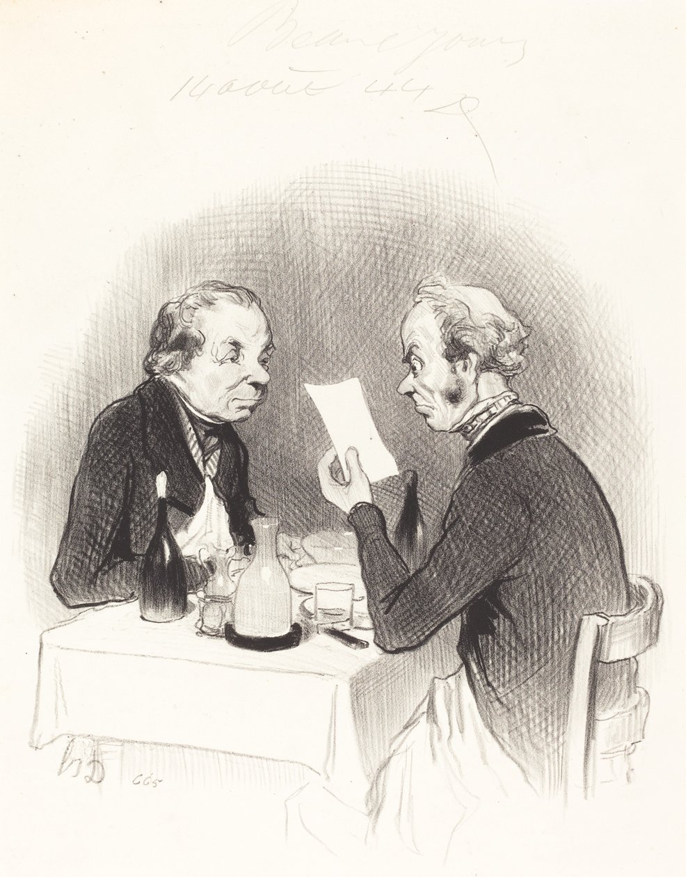 Un Dîner Maigre - Honoré Daumier